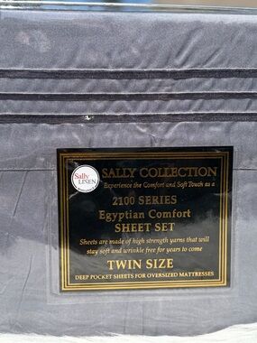 New twin size bed sheet set,3PCS,Deep pocket,gray color ,pillow case fitted flat